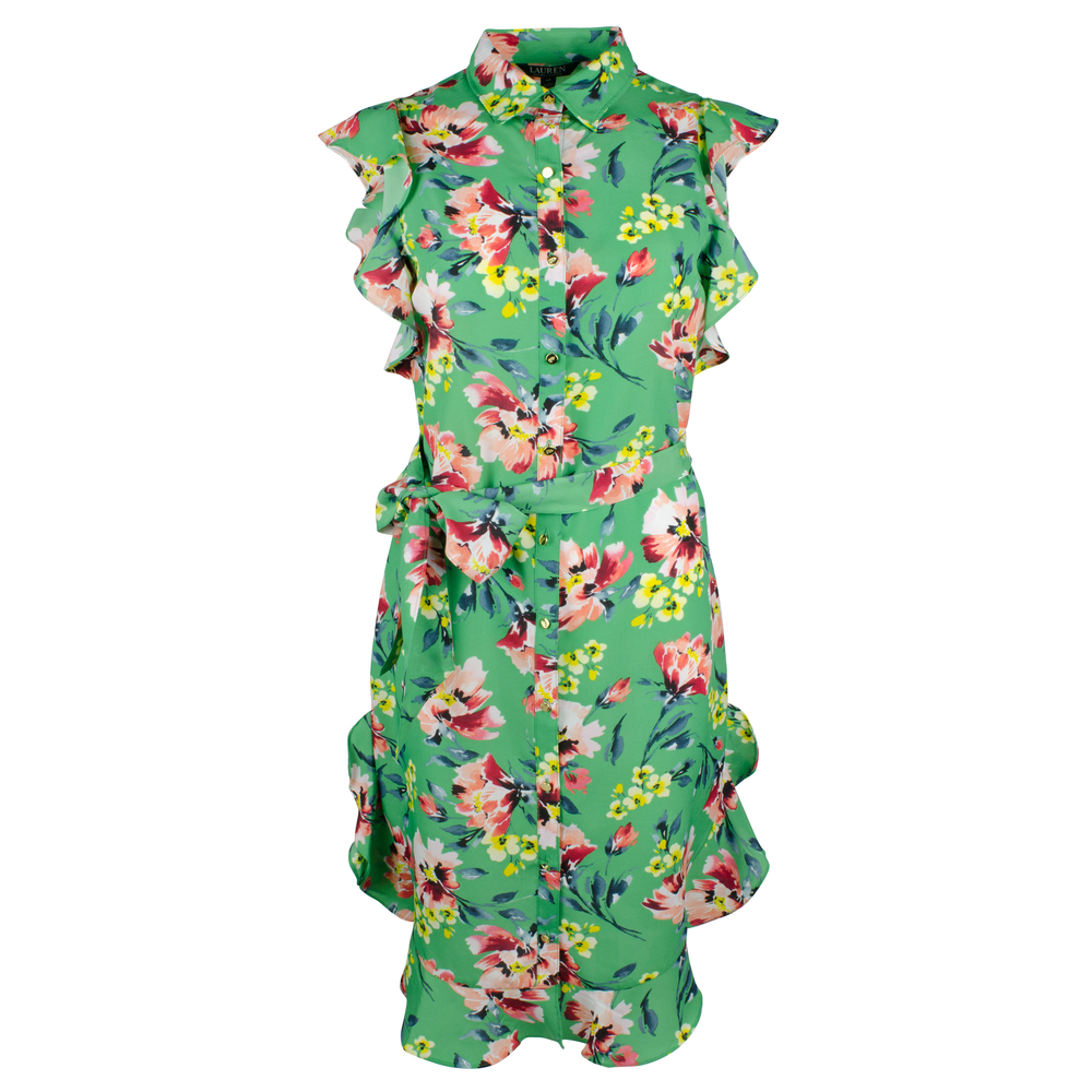 Lauren Ralph Lauren Women's Petite Flutter Sleeve Midi Dress-M-8P